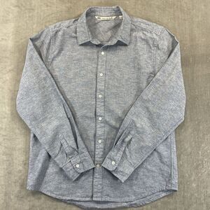 Travis Mathew Mens Blue Chambray Button Down Shirt Size‎ Large